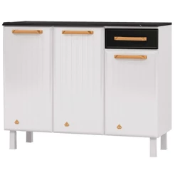 Balcão de Cozinha em Aço Diamante 3 Portas 1 Gaveta 818134