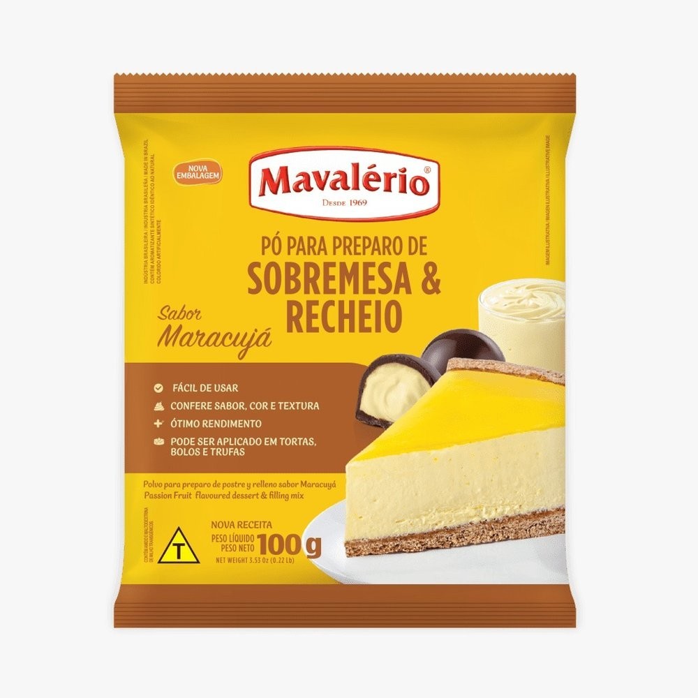 Pó Para Sobremesa 100g - Mavalerio Maracujá