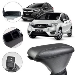 Apoio De Braço Encosto Fit/Wrv 2015/2023 Tecido Preto