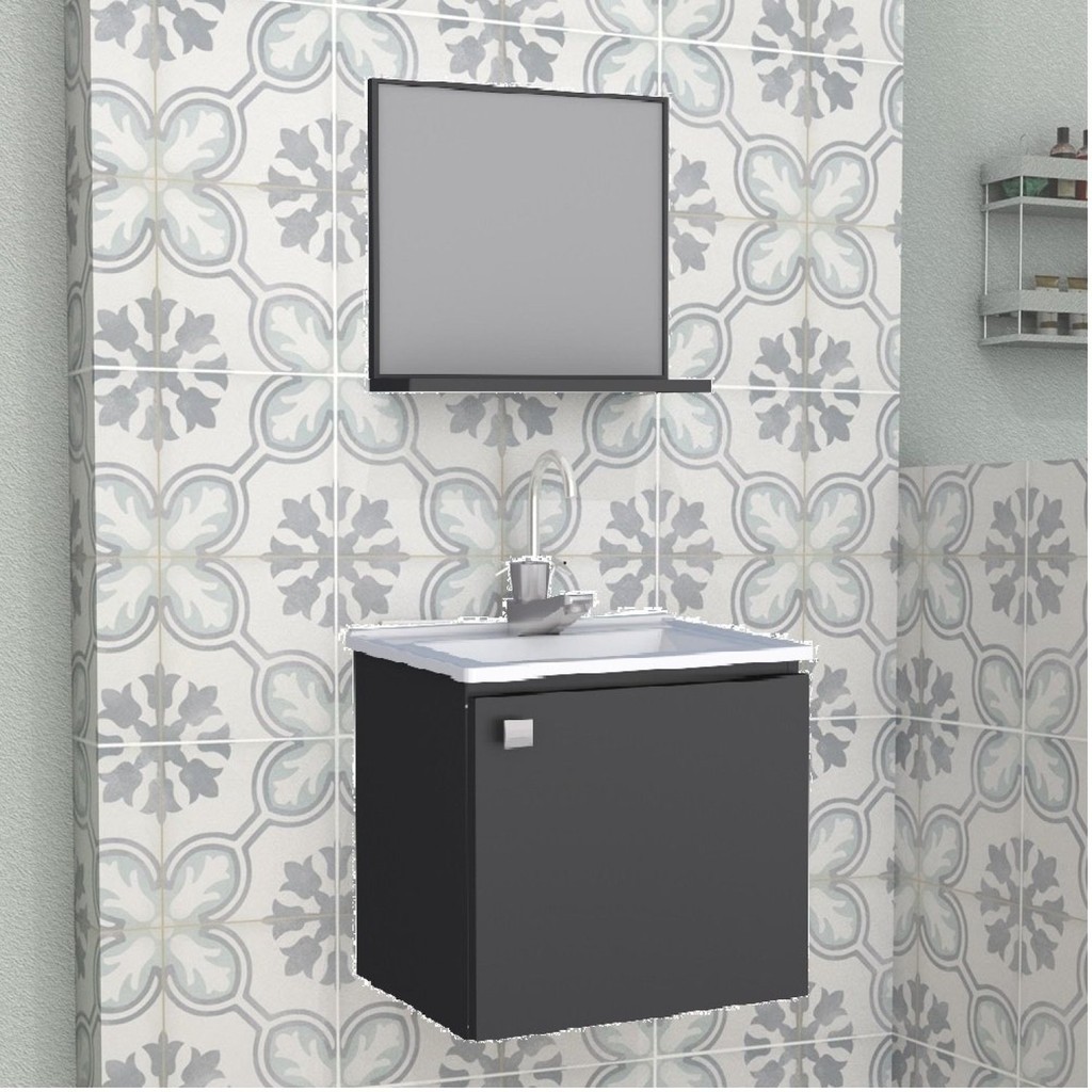 Gabinete Para Banheiro Em Aço Cacau Carvalho/Cinza em Oferta na Shopee