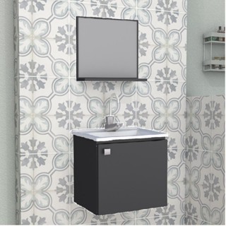 Gabinete Para Banheiro Em Aço Cacau Carvalho/Cinza em Oferta na Shopee