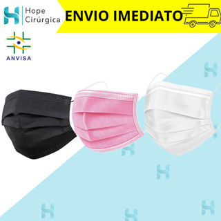 Máscara Descartável Tripla com Elástico Premium - Cores Variadas! em Oferta na Shopee