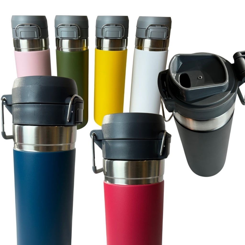 Garrafa Térmica Aço Inox Agua Bike Academia Quick Flip 1L Esporte Carro copo térmico Quente & Frio