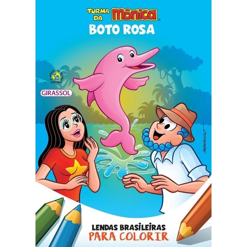 Turma a monica  lendas para colorir boto rosa