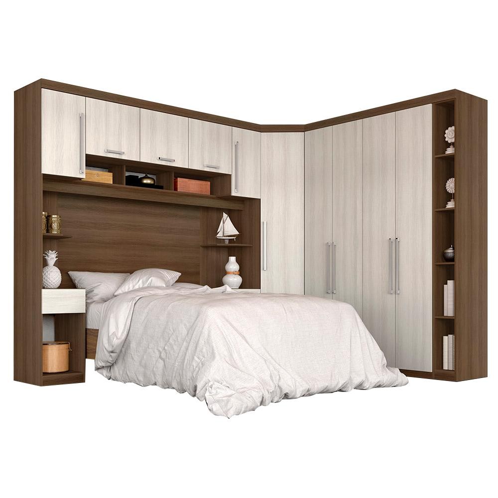 Guarda Roupa Casal Modulado Brenda 4 Peças Ter/nat Móveis Arapongas - Home & Living