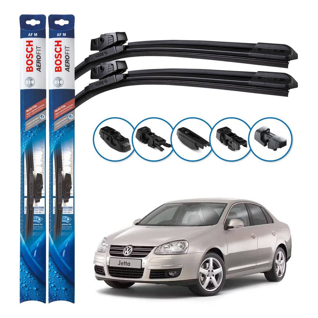 Par de Palhetas Limpador Parabrisa Multiclip Original Bosch Volkswagen Jetta 2006 A 2010