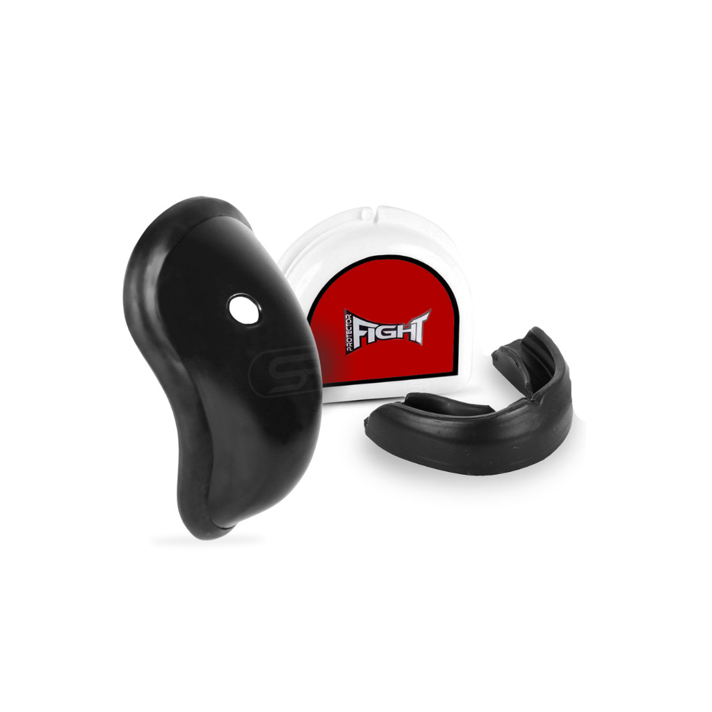 Protetor Genital Coquilha + Bucal Profissional Fight Prottector C/ Estojo - Boxe Muay Thai