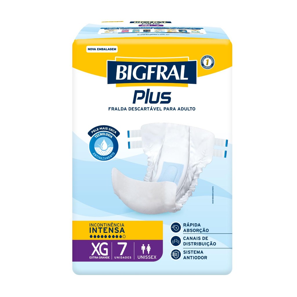 Fralda Bigfral Plus XG 7 Unidades em Oferta na Shopee