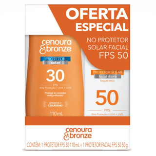 Kit Protetor Solar Cenoura e Bronze FPS50 50g + FPS30 110ml em Oferta na Shopee