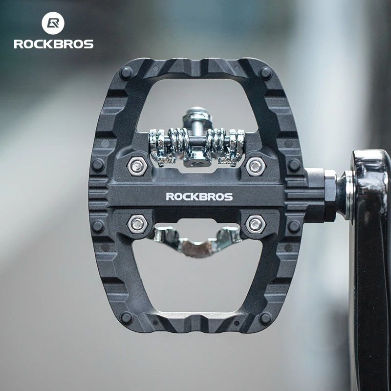 ROCKBROS Ultraleve Auto-Travamento Pedais De Bicicleta Náilon Dupla Utilização MTB Ciclismo Pedal À Prova Ddustágua Poei em Oferta na Shopee