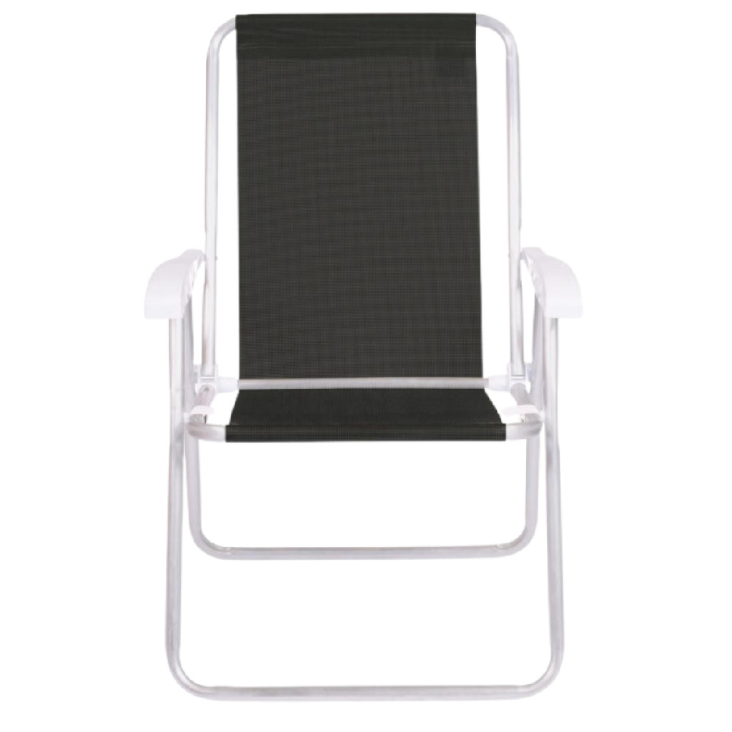 Cadeira De Praia Conforto Braço de Plástico Jardim Alumínio Preta Tela Sannet Portátil Dobrável Mor em Oferta na Shopee