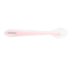 Colher de Silicone Bebê Rosa com Estojo Kikkaboo