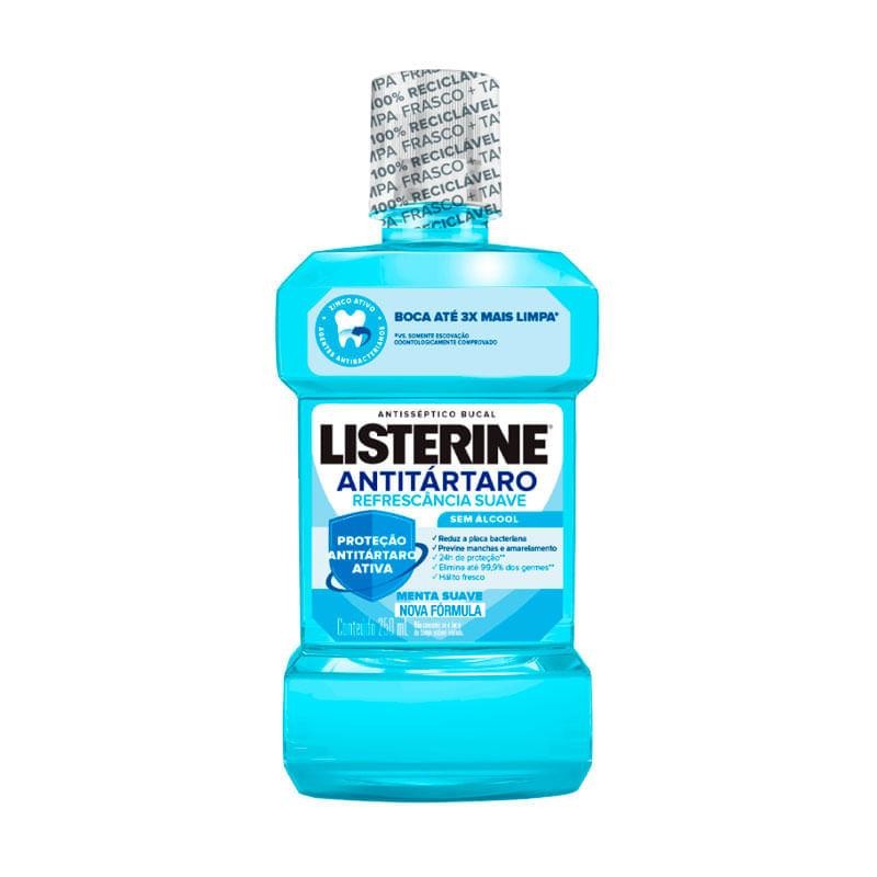 Antisséptico Bucal Listerine Antitártaro Sem Álcool Refrescância Suave 250ml