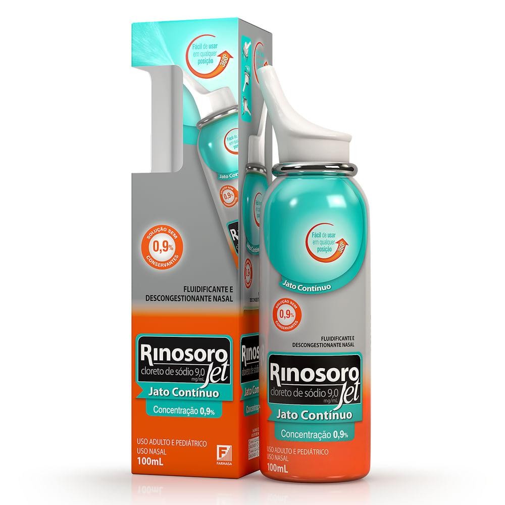 Rinosoro Jet 0,9% Spray Nasal 100ml em Oferta na Shopee