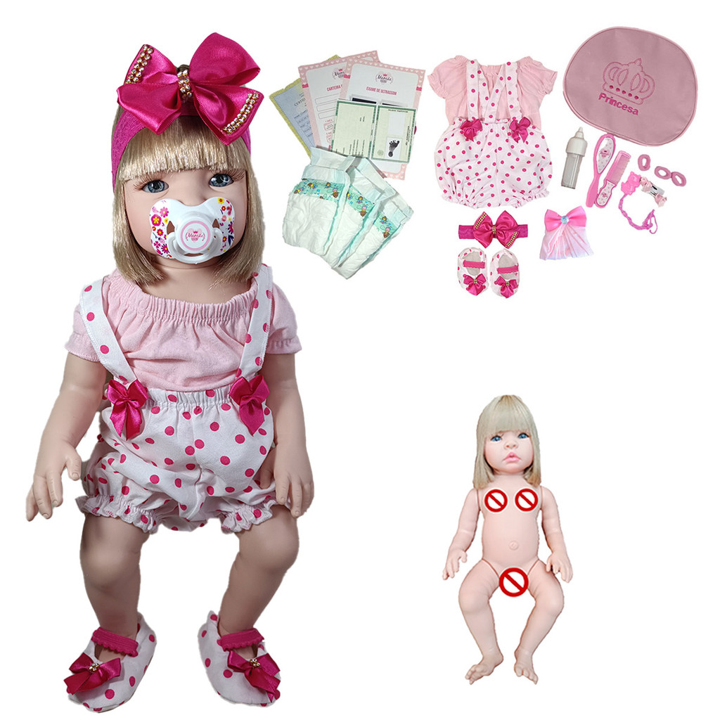 Boneca Bebê Baby Real Reborn Realista Enxoval Completo em Oferta na Shopee