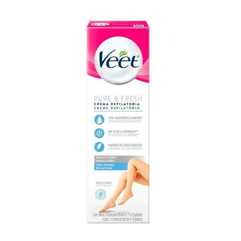 Creme Depilatório Veet Pure & Fresh Pele Delicada 100ml em Oferta na Shopee