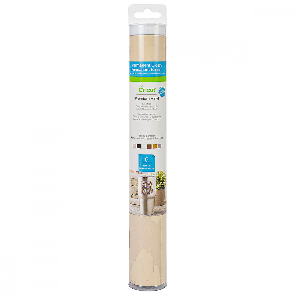 Kit Vinil Premium Cricut com 6 Folhas 30x30cm - Cores Variadas