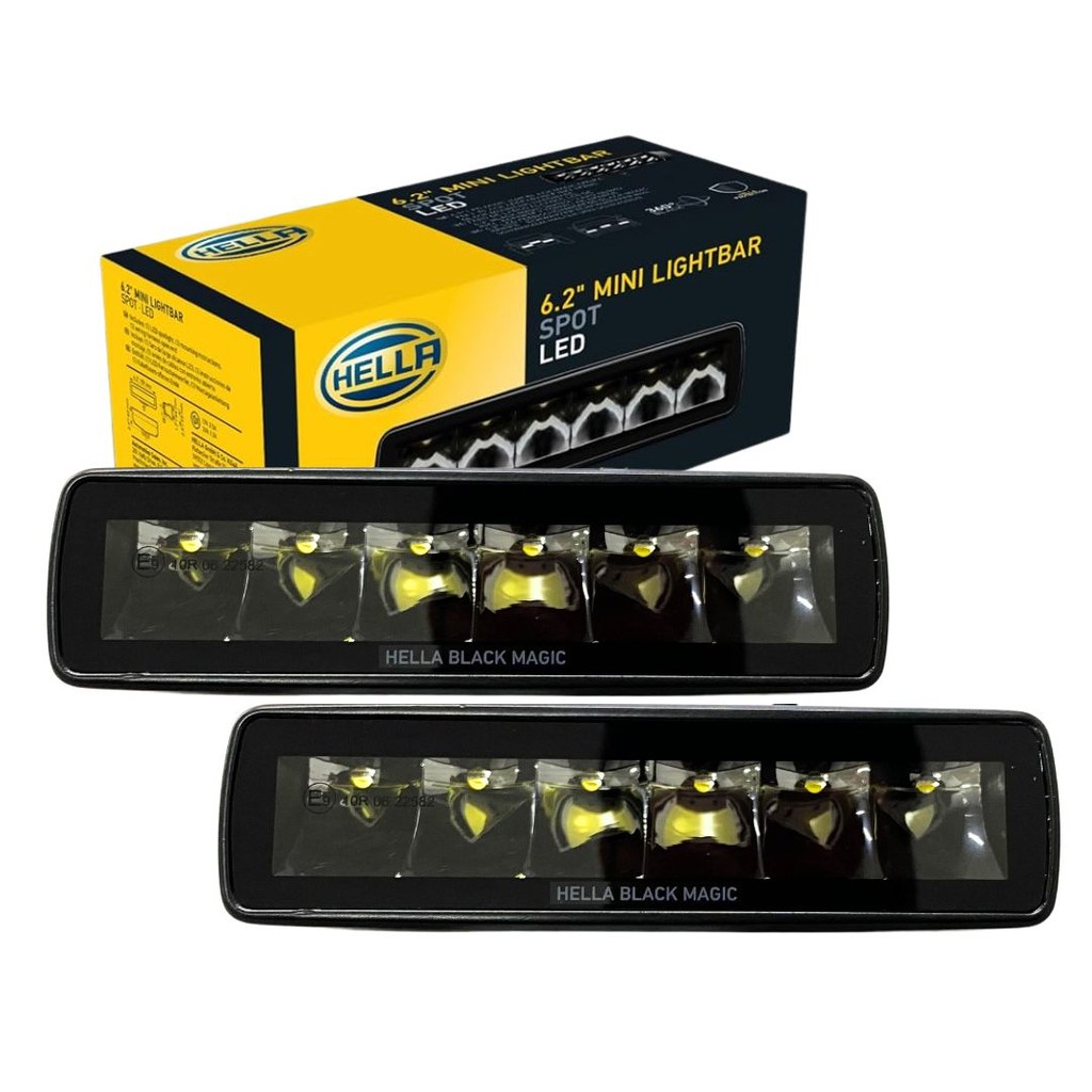 Par Barra Led Farol Auxiliar Longo Alcance Black Magic Hella em Oferta na Shopee