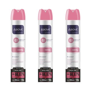 Kit 3 und Desodorante Above Aero 250ml Maxx Clas Candy em Oferta na Shopee
