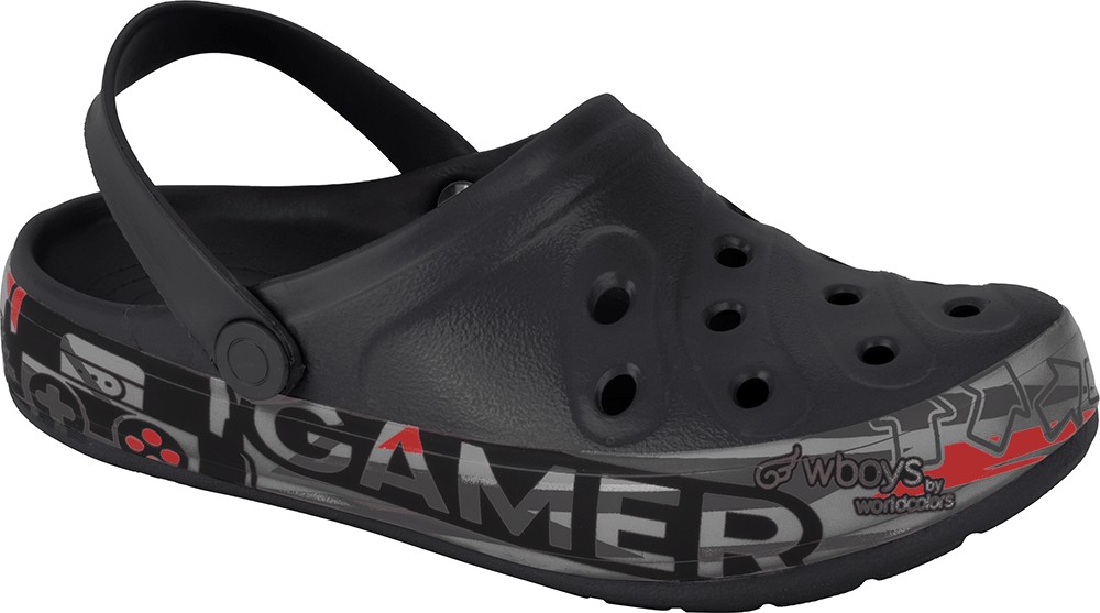 Babuche Infantil Gamer EVA Soft Wboys - Preto