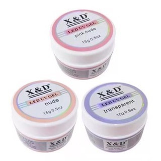 Kit 3 Gel X&d 15g Led Uv Gel para Unhas Xd Profissional Acrigel Alongamento Xed
