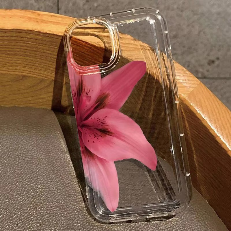 Flor De Lírio Realista Claro Caso De Telefone Para Samsung A55 A35 A15 A54 A53 S25 S24 S23 Ultra S22 Plus S21 S20 FE Cap