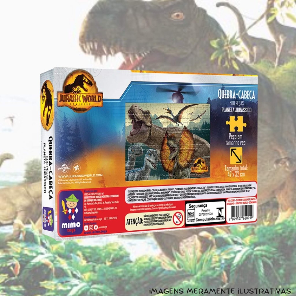 Quebra-Cabeça Puzzle 500 Peças Planeta Jurássico Jurassic World Mimo Toys - 2091 · foto 2