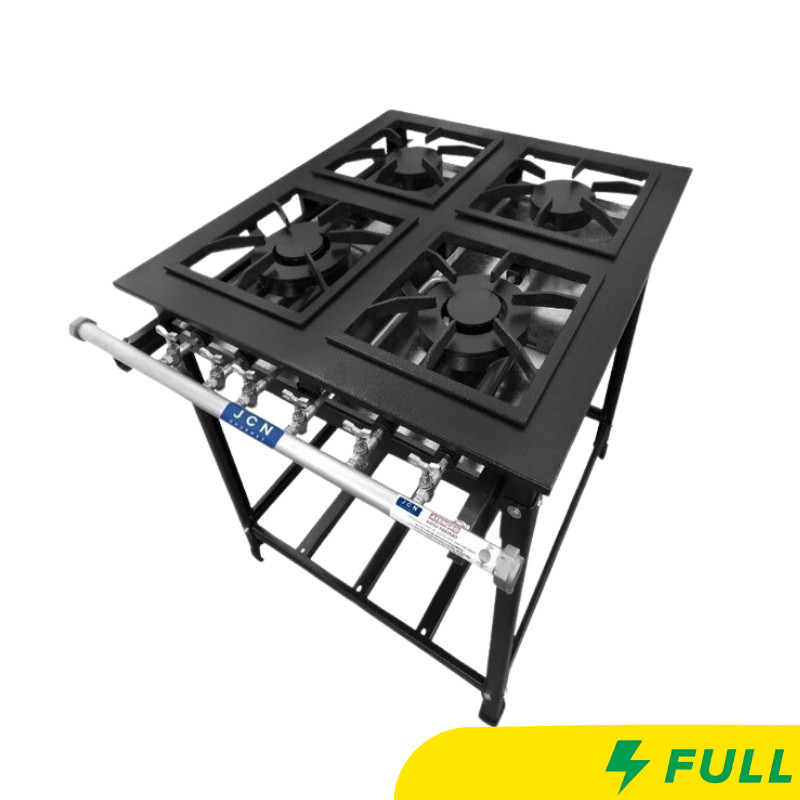 Fogão Standard Baixa Pressão Industrial 4 Bocas Completo JCN