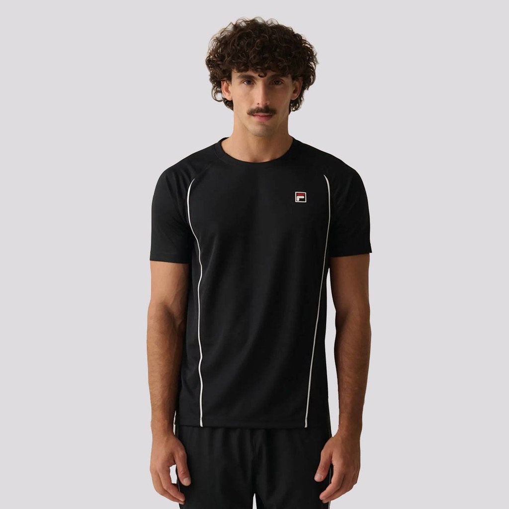 Camiseta Fila Match Preta e Branca