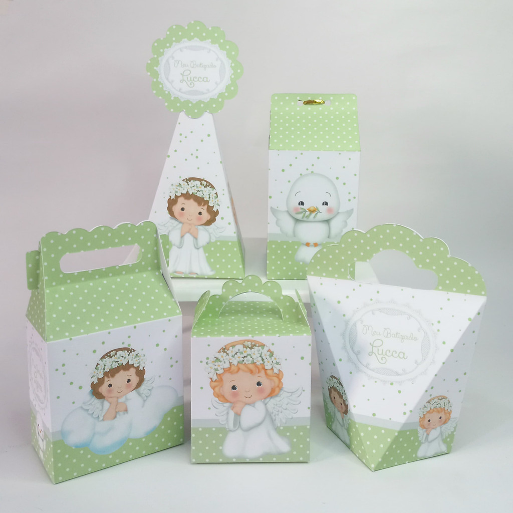 Lembrancinhas de Batizado Aniversário Caixinhas Pegue e Monte Personalizadas Kit Festa Infantil Decoração