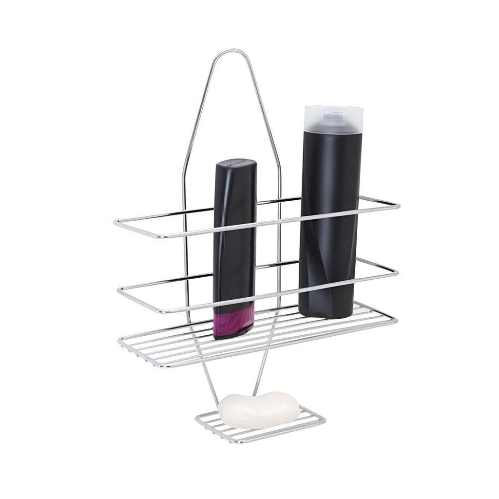 Suporte Porta Shampoo Sabonete Prateleira de Pendurar Registro Box Banheiro Cromado - 0026 Azzo