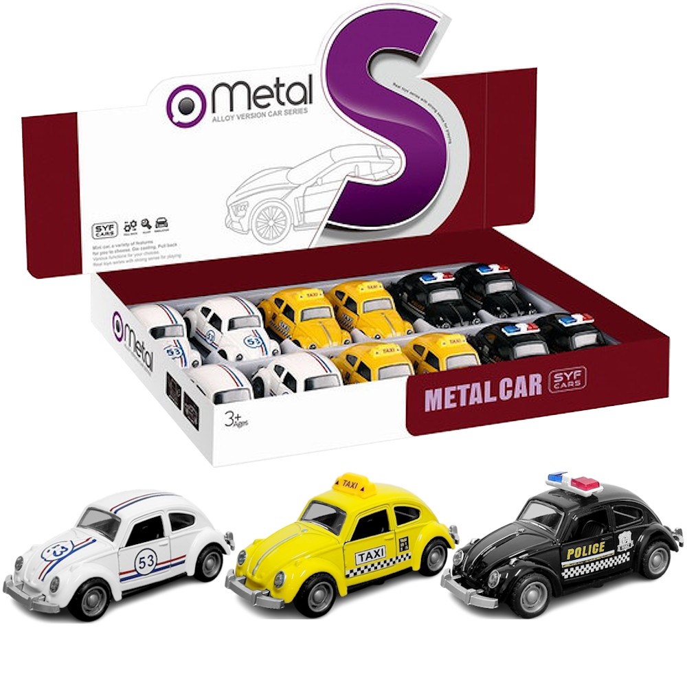 Fusca de Metal Taxi Policia Corrida Herbie Festa Decoração Lembrança