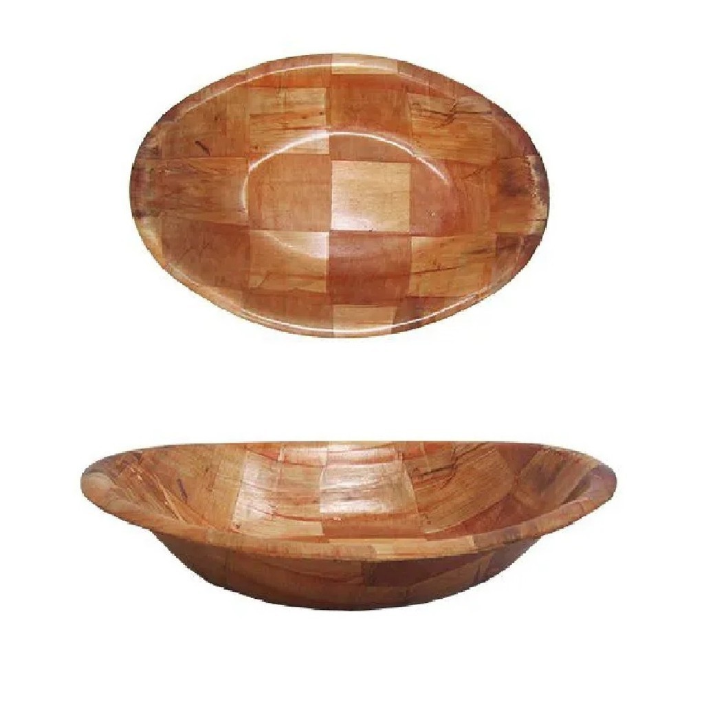 Gamela Travessa Tigela Bambu Servir Petiscos Cozinha 26cm