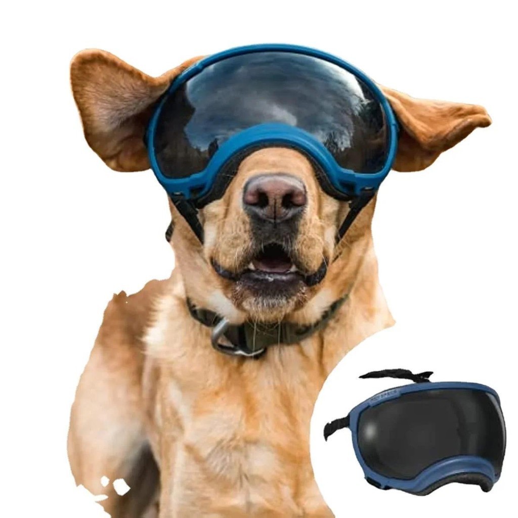 ATUBAN Óculos De Proteção Para Cães Anti UV Forte Resistência Ao Impacto Elástico Ajustável Cachorros De Raças Grandes Respiráveis De Estimação