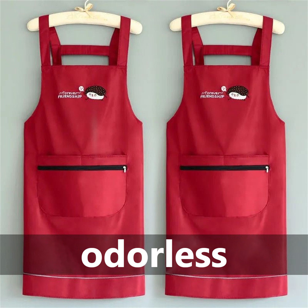 Avental impermeável da moda com bolso com zíper Avental de cozinha de tecido impermeável hollow.br