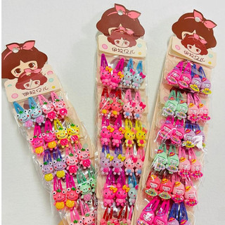 72 Tic Tac Rabico de Cabelo Infantil Colorida 20 Tic Tac/Frutinha /Animais /Laçinho.