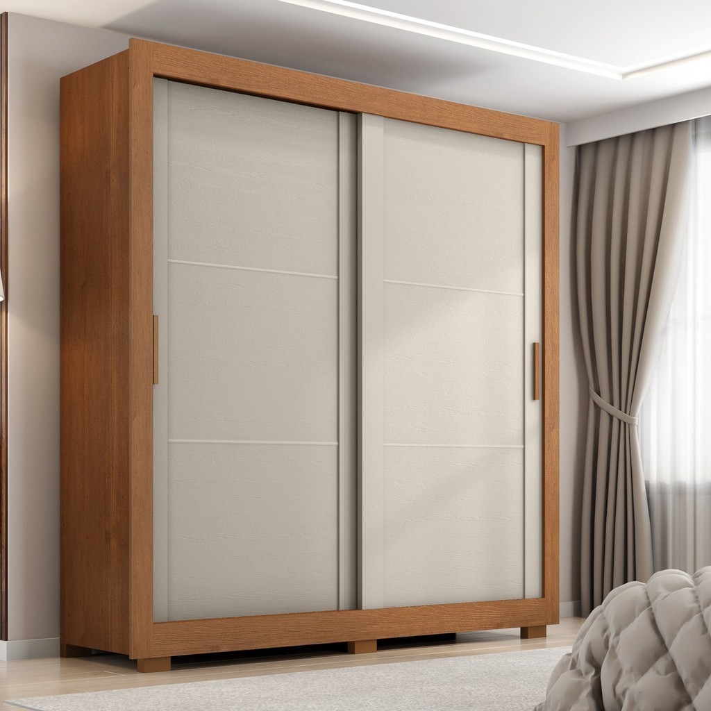 Guarda-roupa Casal 2 Portas 4 Gavetas Titanium Cinamomo/Areia - Home & Living