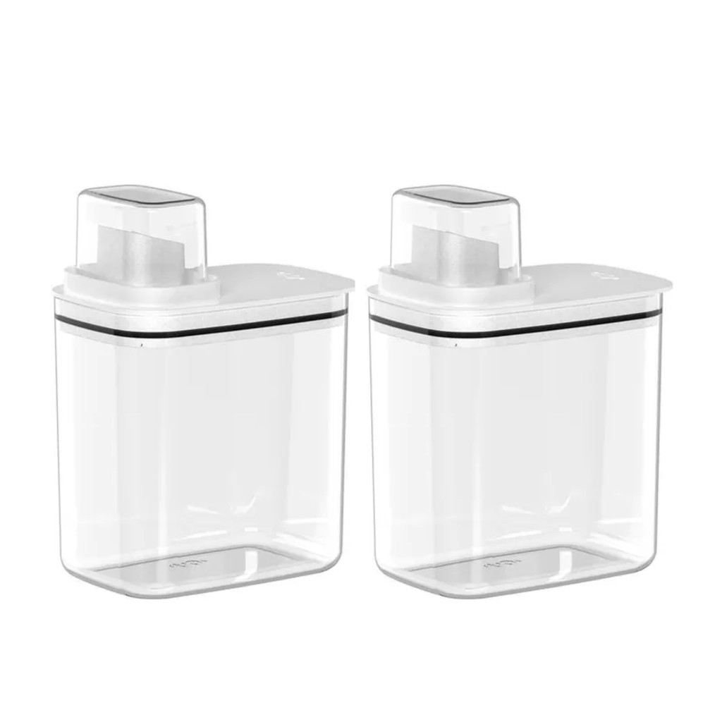 Kit 2 Dispenser Pote Medidor Hermético Porta Produtos Limpeza Organizador Lavanderia 1,5L em Oferta na Shopee