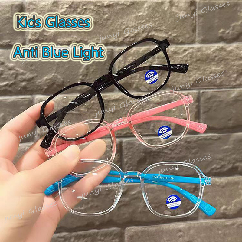 Óculos Infantis Anti-Radiação Luz Azul Para Crianças Protegerem Os Olhos De Lente Substituível Em Formato Quadrado 3-12 
