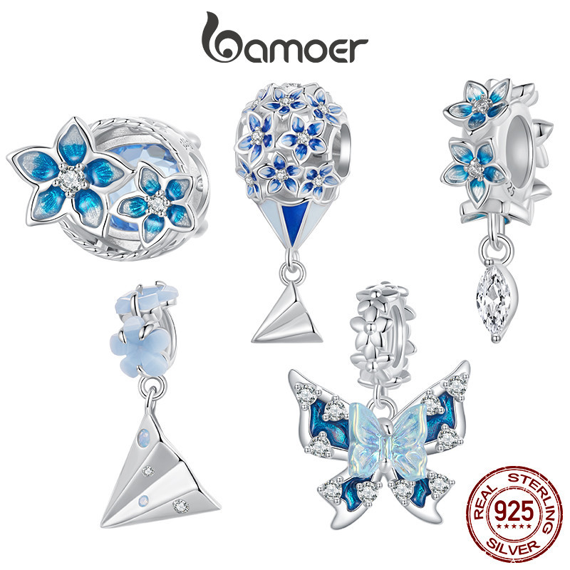 Bamoer 925 Sterling Sliver Charm Butterfly Pendant Série De Acessórios Para Pulseira