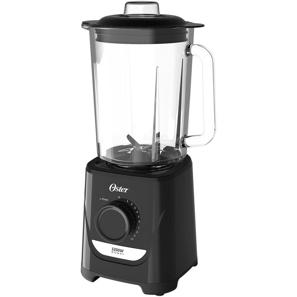 Liquidificador Power Oster OLIQ520 127V Jarra de Vidro 1250W 10 Velocidades Preto