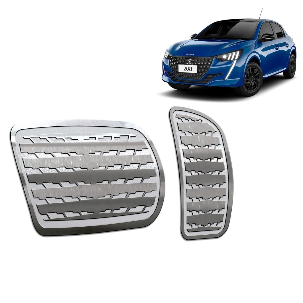 Pedaleira Peugeot 208 Turbo 200 21/.. Automático Aço Inox - Não fura o pedal em Oferta na Shopee