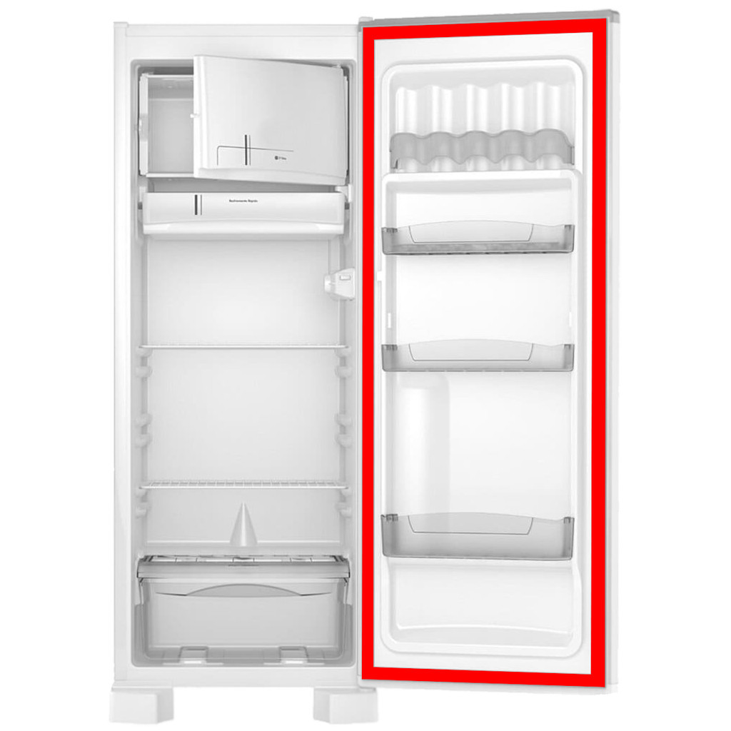 Borracha Gaxeta Geladeira Para Esmaltec ER33 232L Porta Maior Refrigerador 52x142 Aba Parafusada