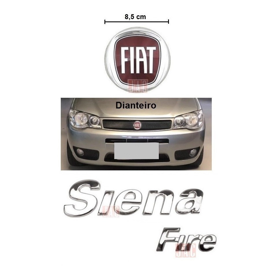 Emblemas Siena Fire + Fiat Da Grade - 2009 À 2010