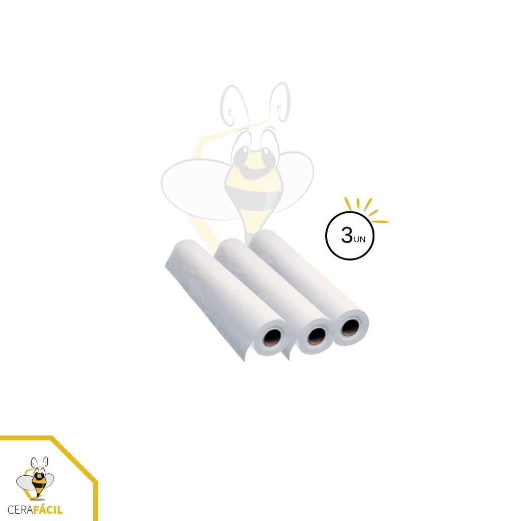 Lençol Papel Bobina Descartável 70 x 50m Cera Fácil 3un