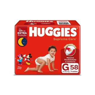 Fralda Huggies Supreme Care G 58 Unidades em Oferta na Shopee