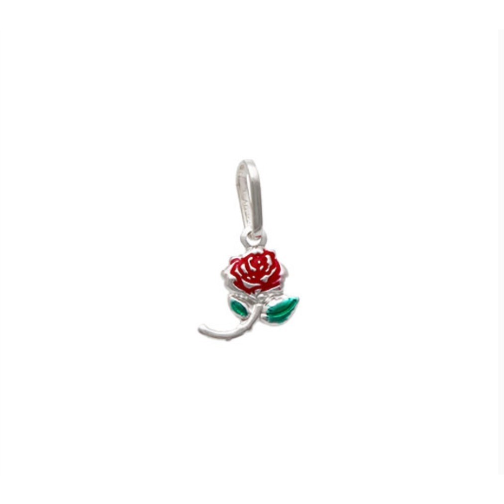 Pingente Prata 925 flor rosa vermelha em Oferta na Shopee