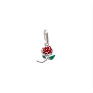 Pingente Prata 925 flor rosa vermelha em Oferta na Shopee