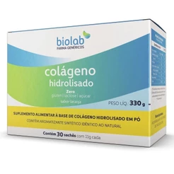 COLÁGENO HIDROLISADO BIOLAB COM 30 SACHÊS SABOR LARANJA