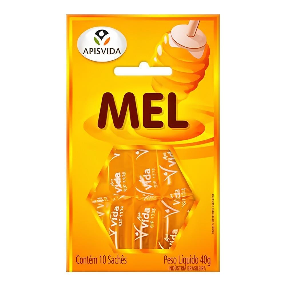 Mel Puro Apis Vida Com 10 Sachês em Oferta na Shopee